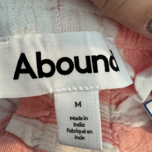 Abound Pink & White Striped Ruffled Hem Shorts Smocked Waist Size Medium  NWT - Picture 5 of 7